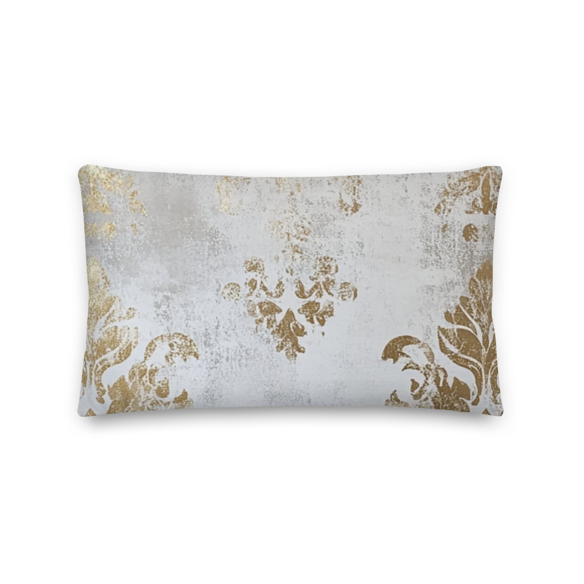 "DUO MODERN 'White Gold Metallic' Premium Pillow with shimmering gold metallic details and classic white. Elevates any space with timeless, upscale luxury. Perfect statement piece for modern, elegant interiors."