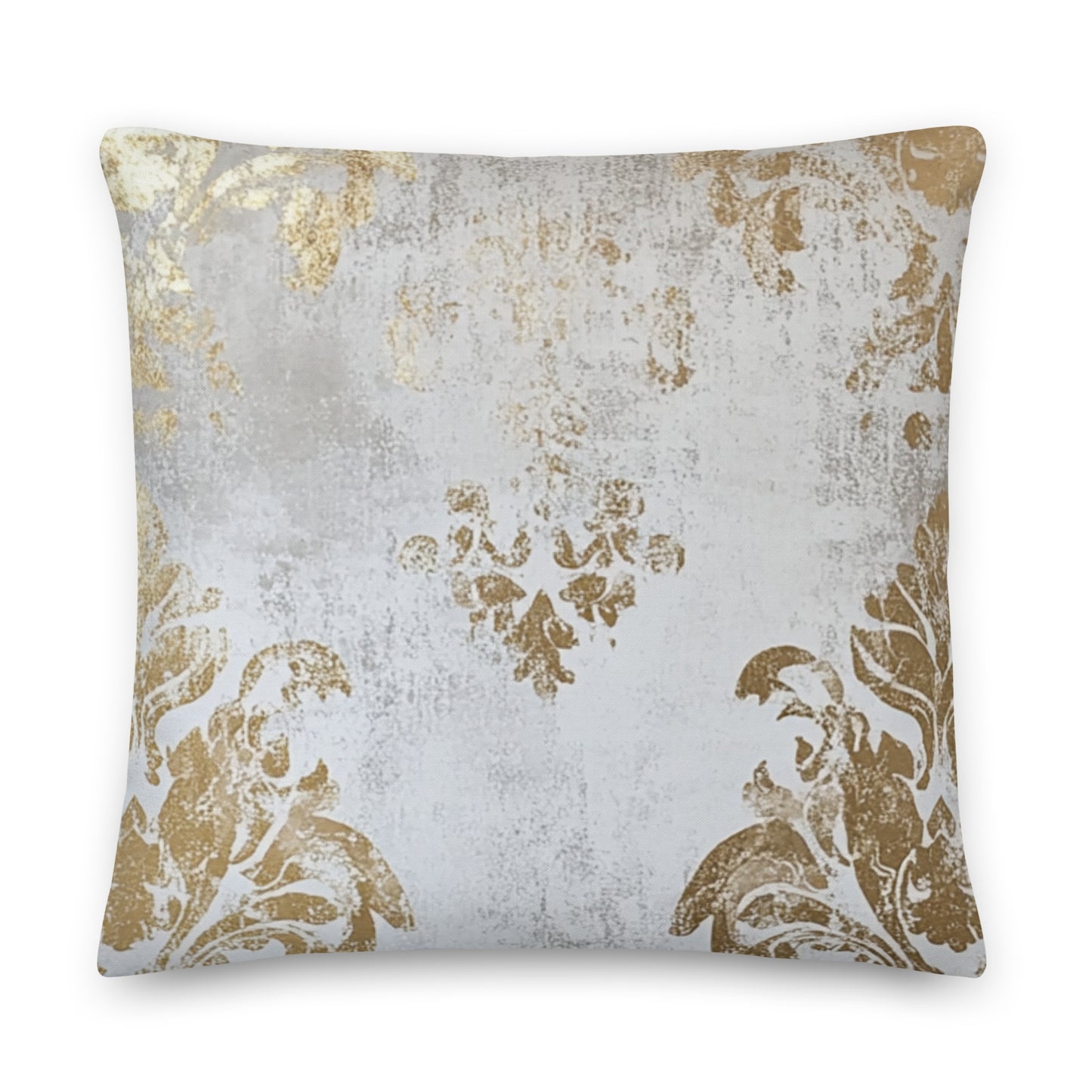 "DUO MODERN 'White Gold Metallic' Premium Pillow with shimmering gold metallic details and classic white. Elevates any space with timeless, upscale luxury. Perfect statement piece for modern, elegant interiors."