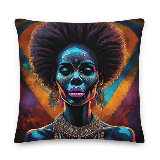 Product mockupDUO MODERN "Black Goddess" Premium Pillow