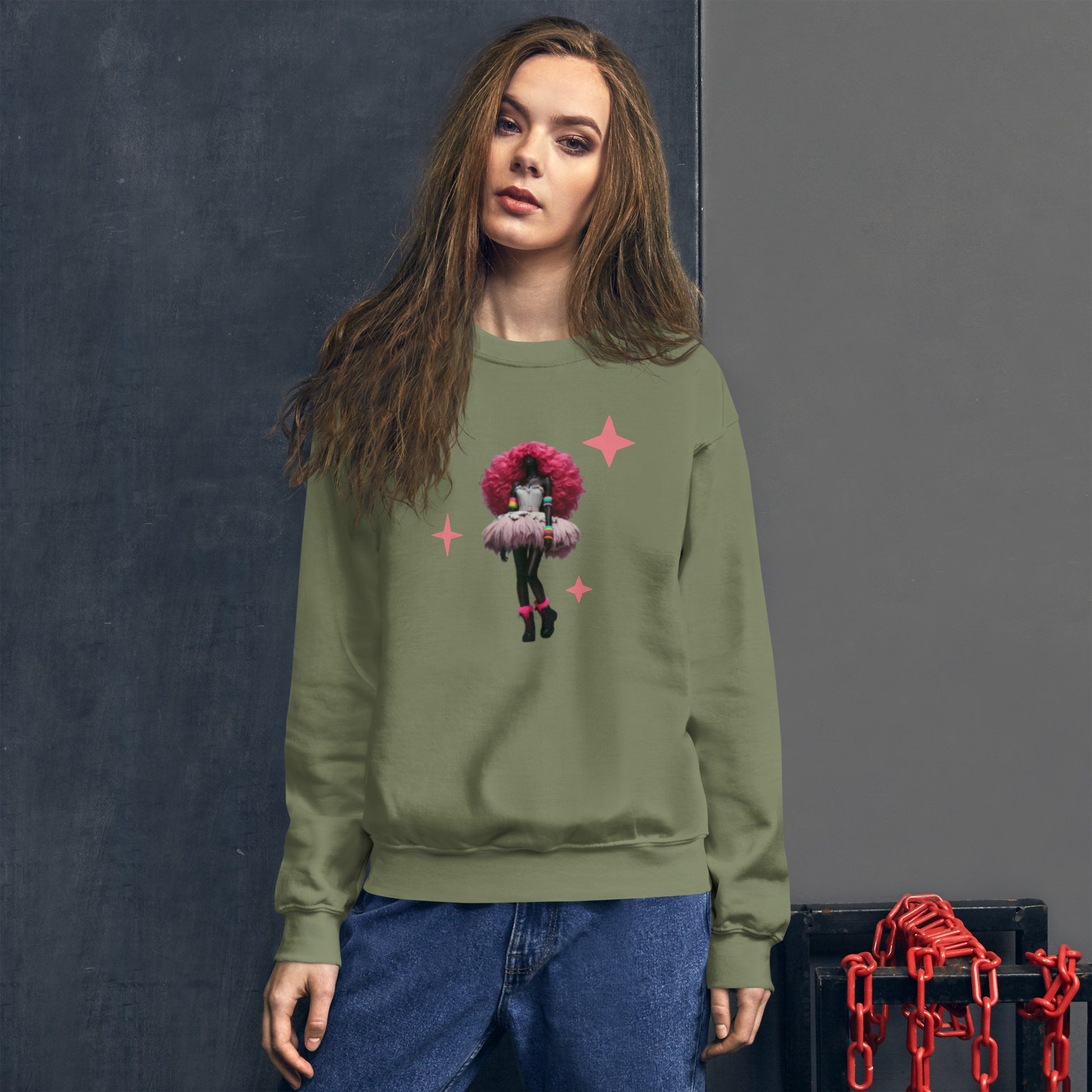 DUO MODERN “Modern Valley Girl” Unisex Sweatshirt, 80's Fashion Clothing