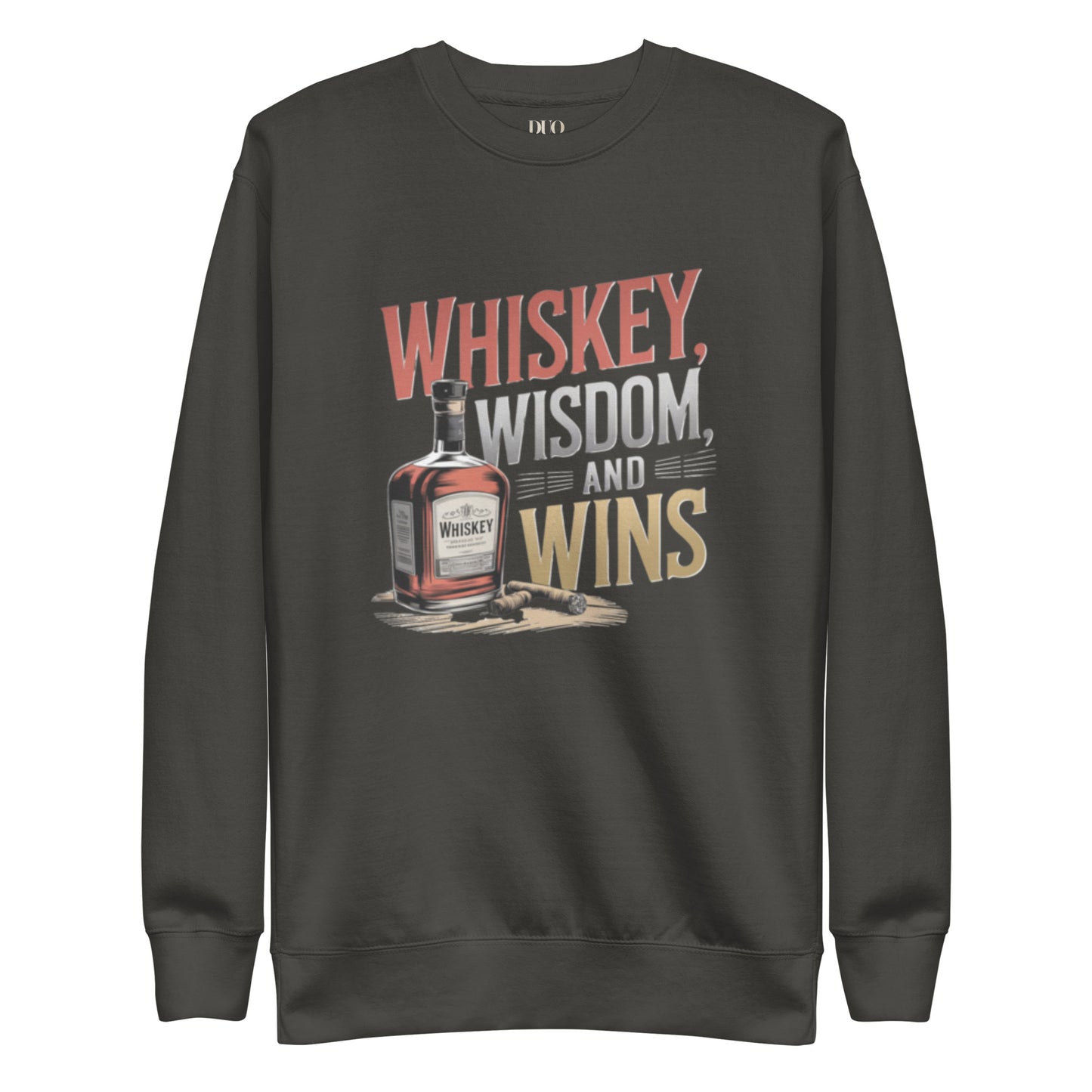 DUO MODERN "Whiskey Wisdom and Wins" Unisex Premium Sweatshirt