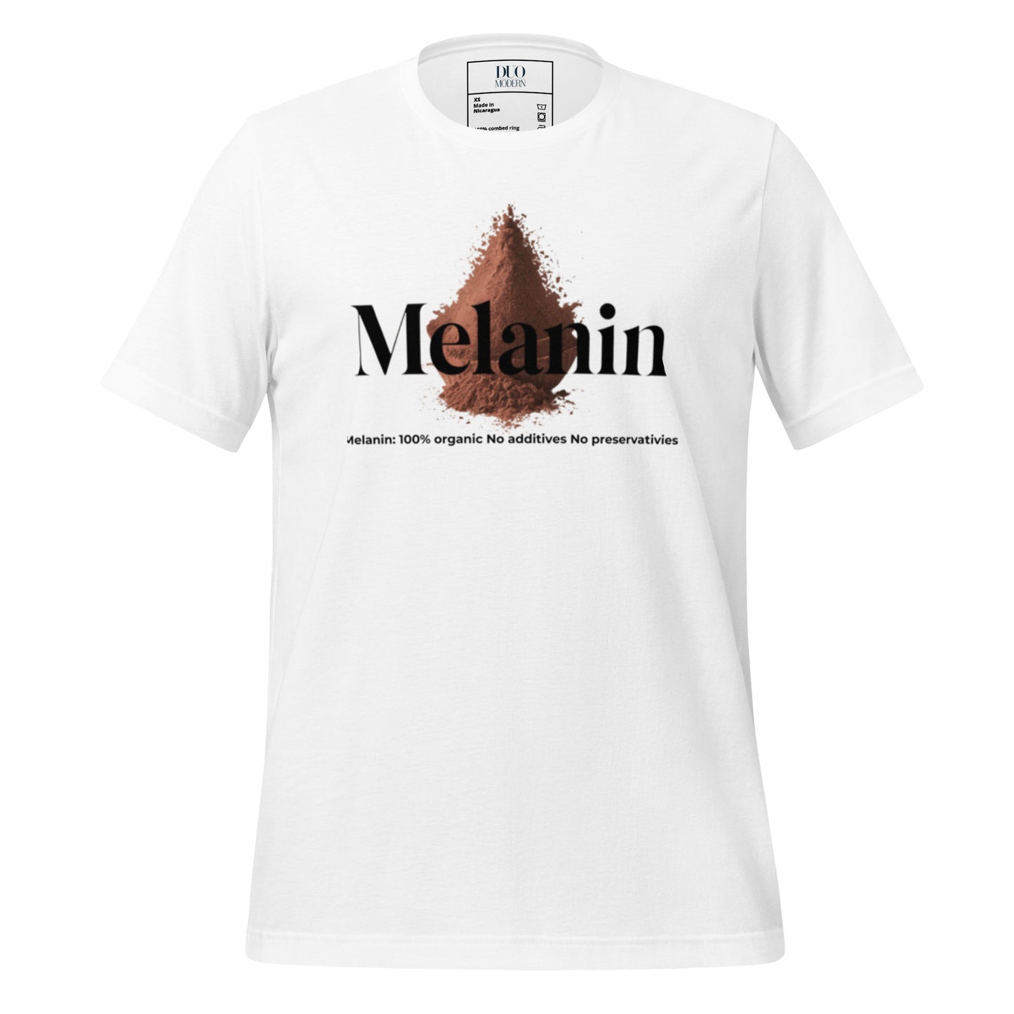 DUO MODERN "Melanin: 100% Organic. No Additives. No Preservatives." Unisex T-shirt