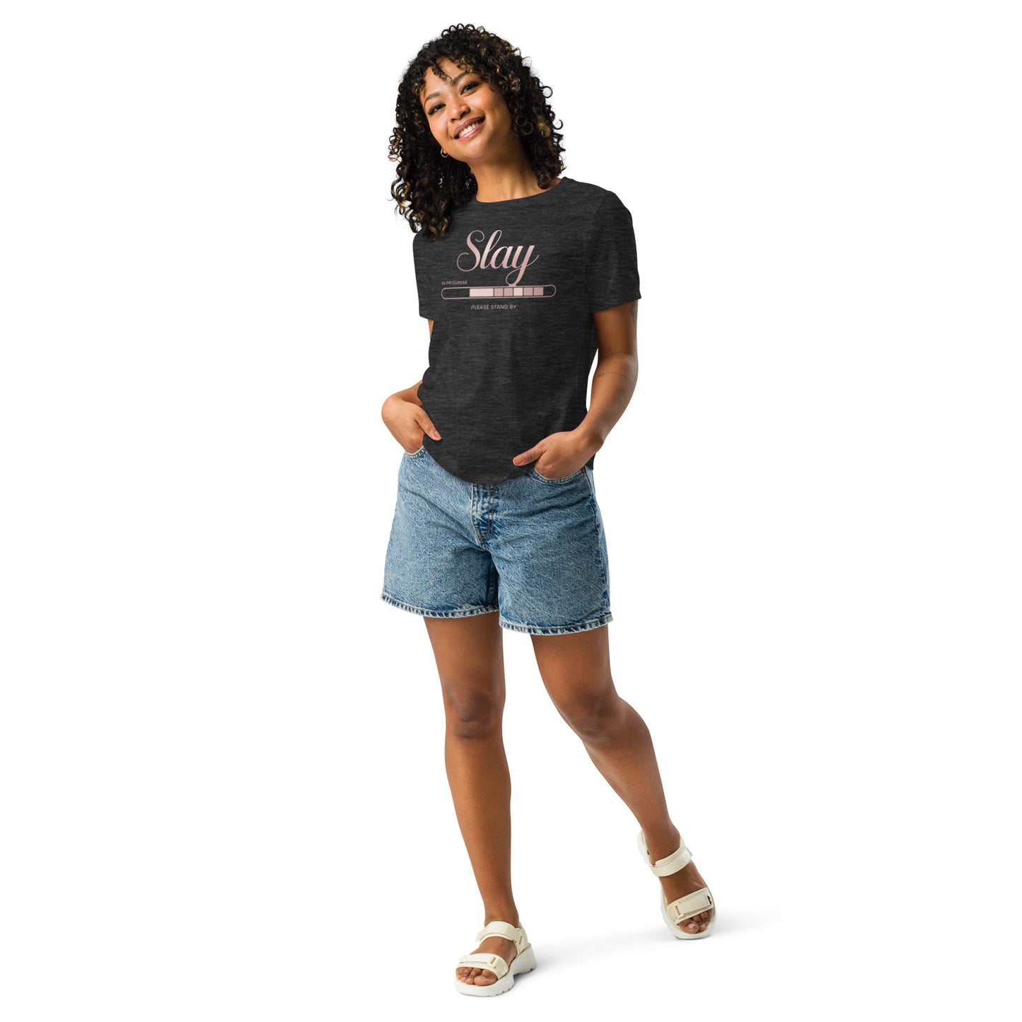 DUO MODERN "Slay In Progress" Women's Relaxed T-Shirt
