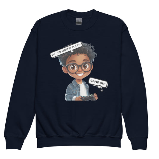 DUO MODERN "Little Gamer" Youth Crewneck Sweatshirt who love to play games