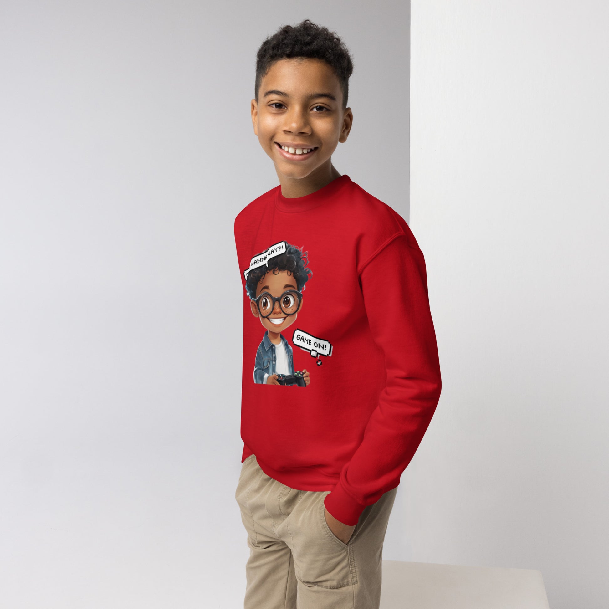 DUO MODERN "Little Gamer" Youth Crewneck Sweatshirt who love to play games
