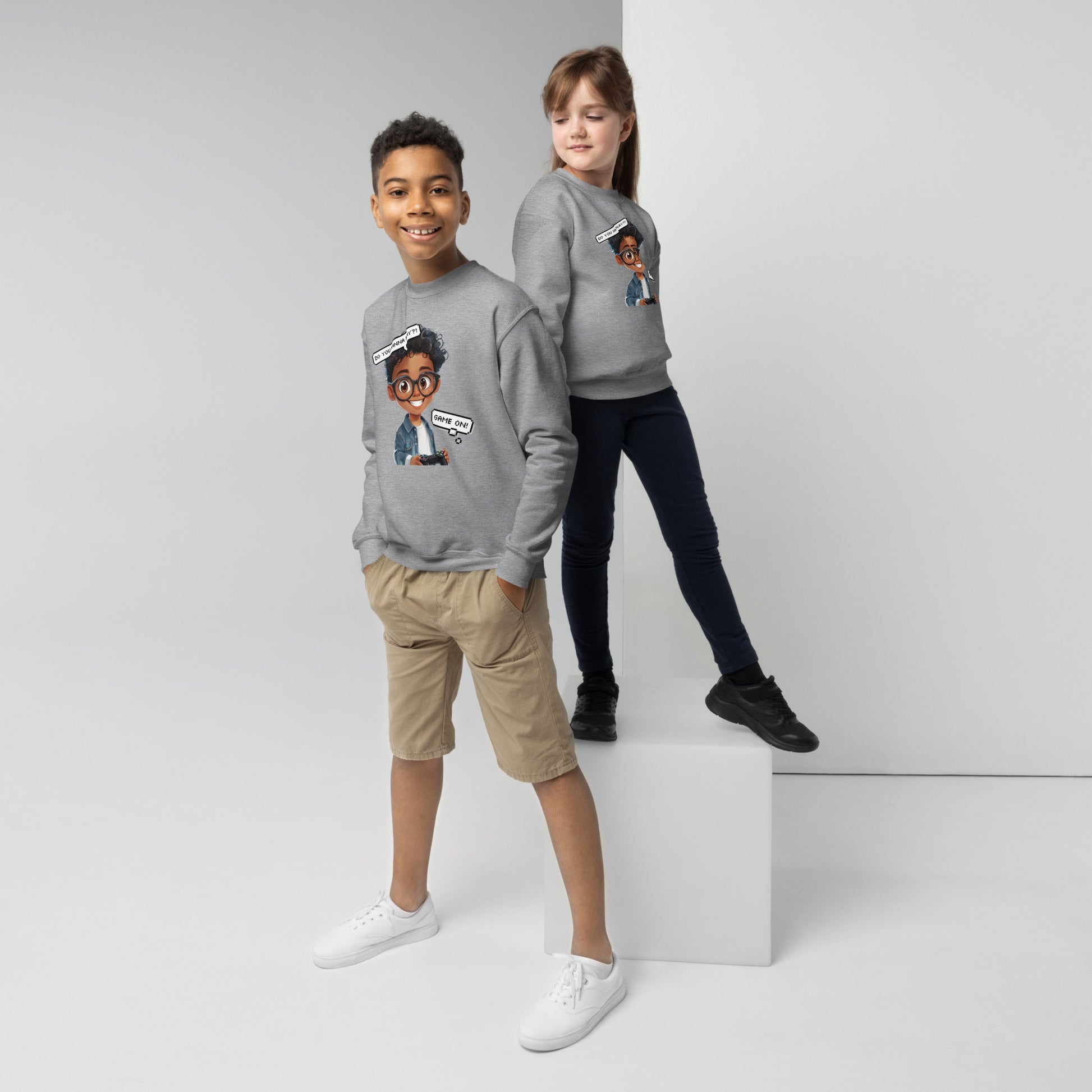 DUO MODERN "Little Gamer" Youth Crewneck Sweatshirt who love to play games