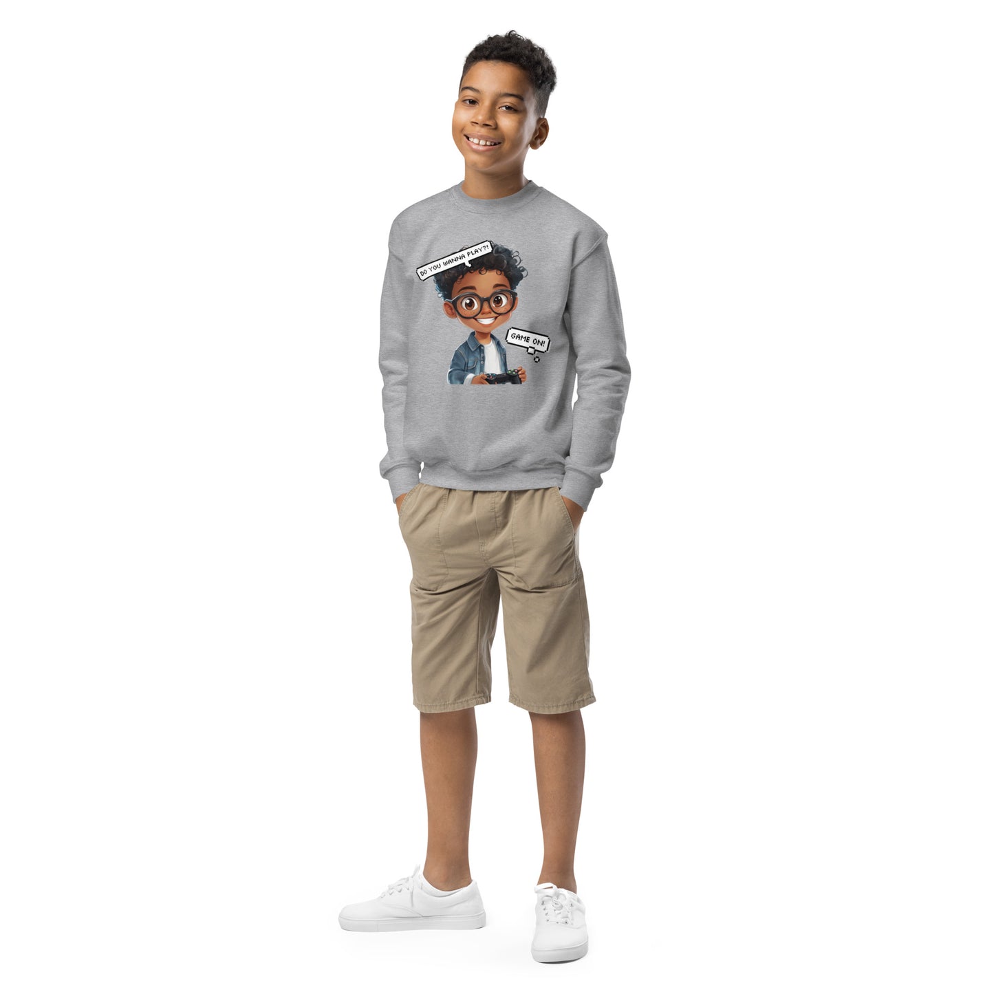 DUO MODERN "Little Gamer" Youth Crewneck Sweatshirt who love to play games