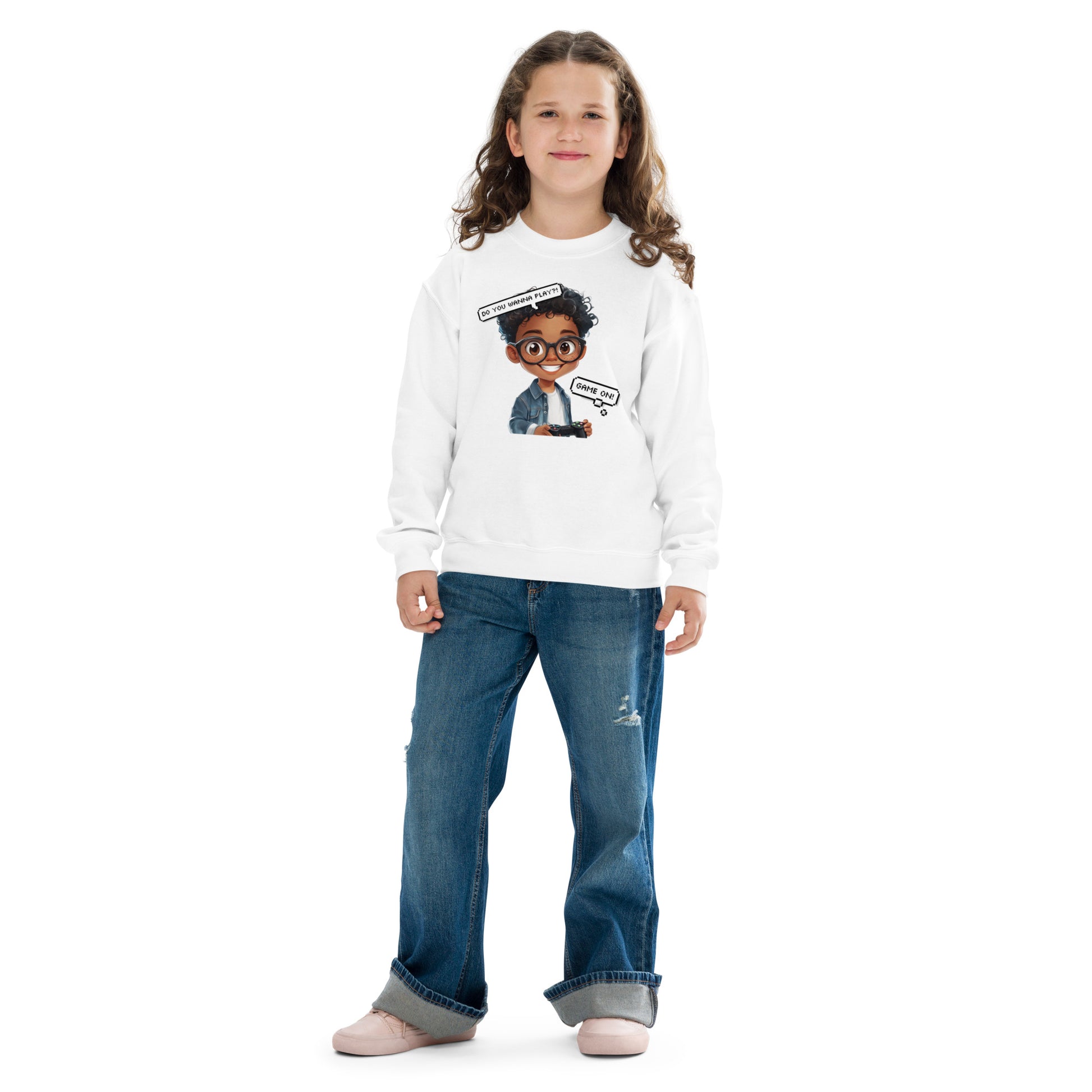 DUO MODERN "Little Gamer" Youth Crewneck Sweatshirt who love to play games