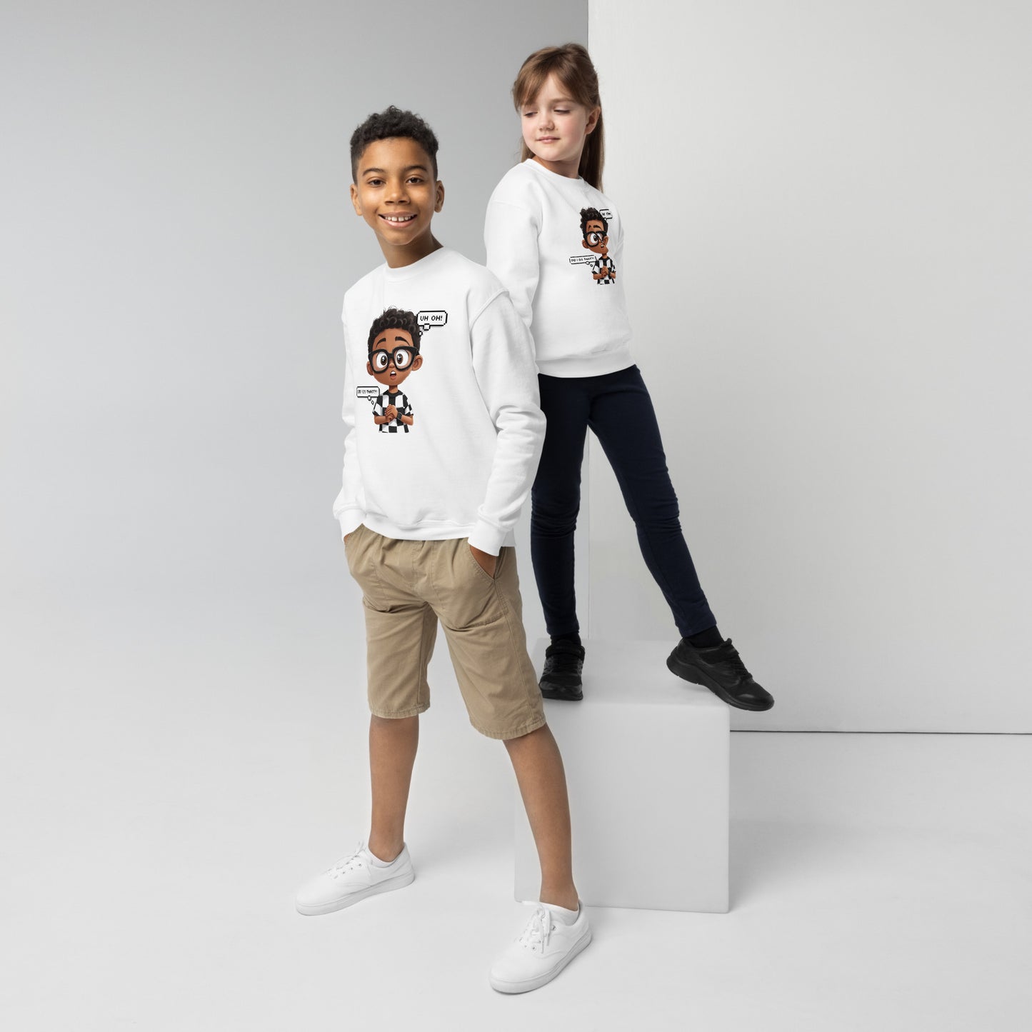 DUO MODERN "Oops Mode" Youth Unisex Sweatshirt for kids