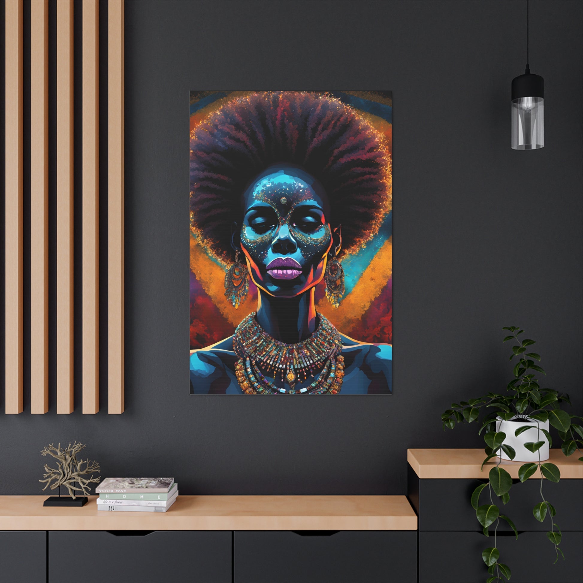 DUO MODERN Black Goddess Canvas, Black artwork is a powerful tribute to the resilience, intelligence, and confidence of Black women,