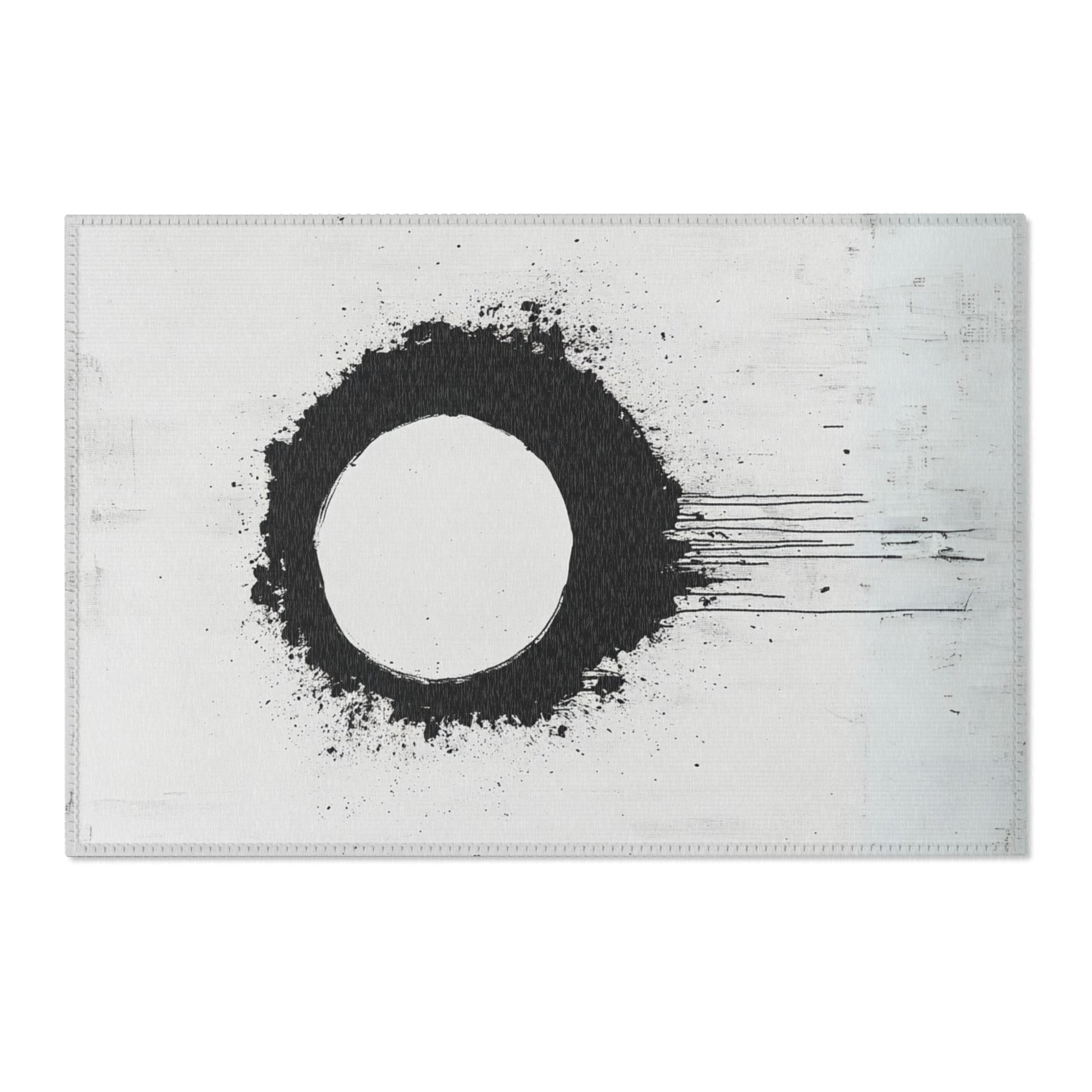 DUO MODERN "Modern Abstract Area Rug - Minimalist Black and White - DUO Modern