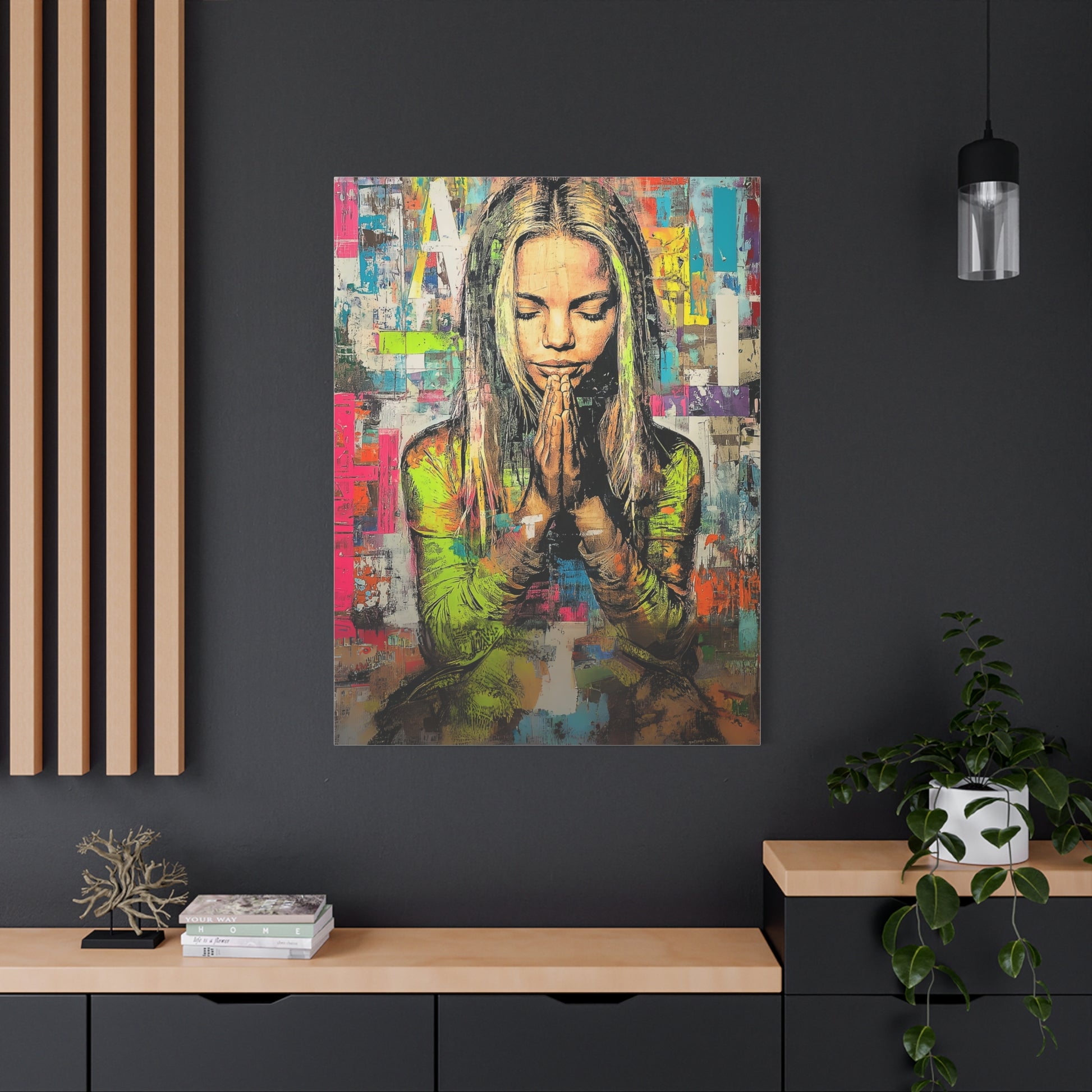 DUO MODERN "A Prayer in Color: A Young Girl's Moment of Serenity" Matte Canvas