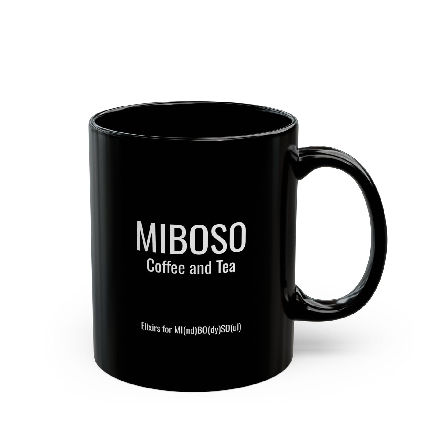 "MIBOSO" Black Mug 11 oz, - DUO Modern