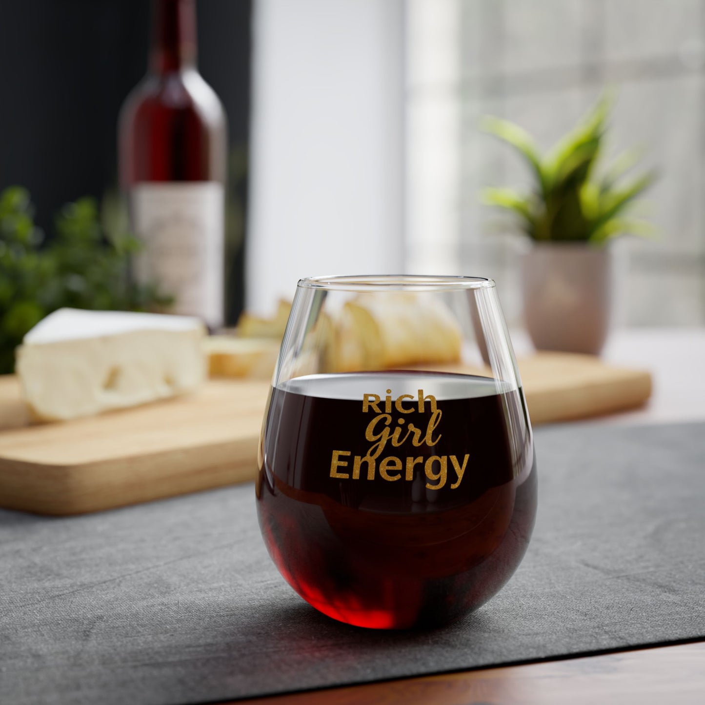 DUO MODERN "Rich Girl Energy" Stemless Wine Glass