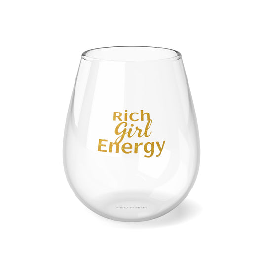 DUO MODERN "Rich Girl Energy" Stemless Wine Glass