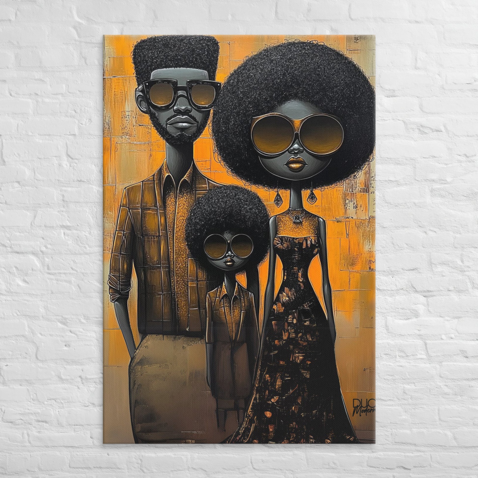 Black Contemporary Art: "Easter Sunday Elegance" black wall art on stretched canvas