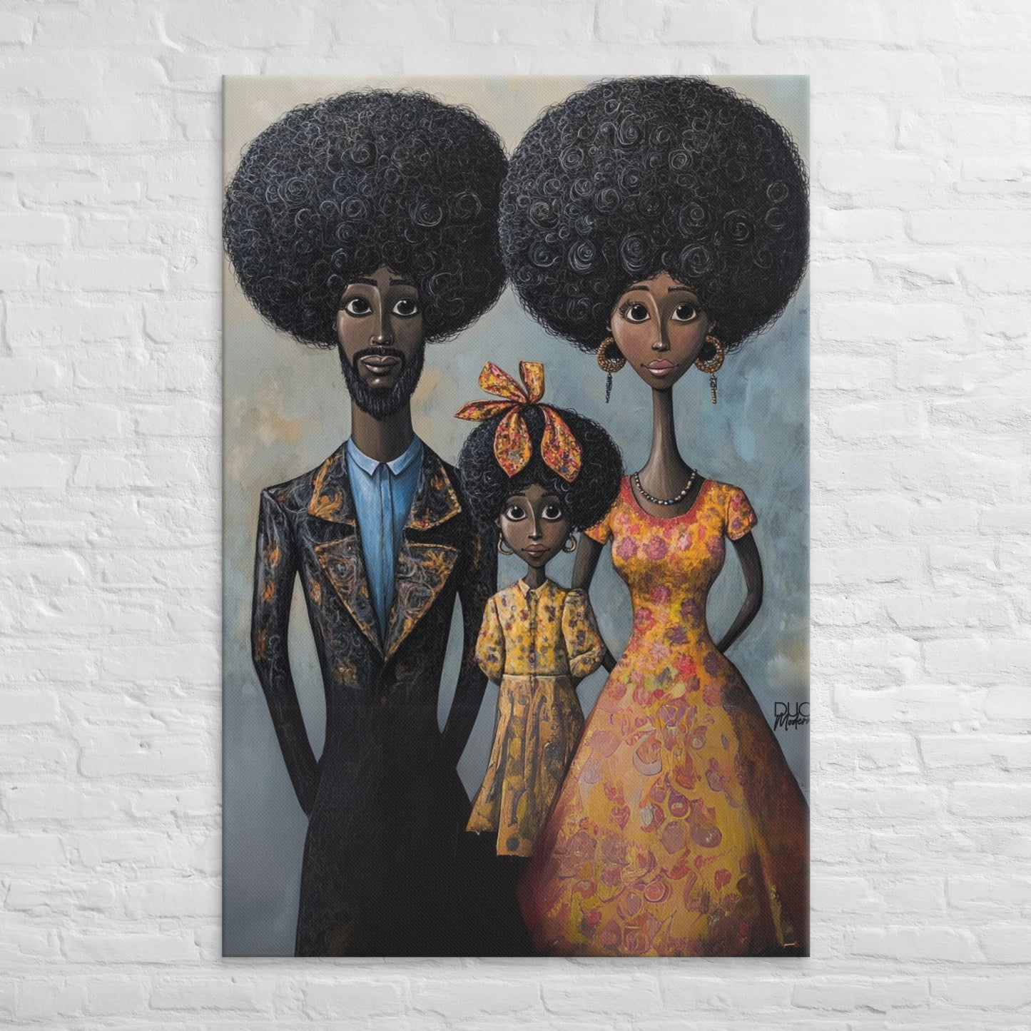 Black Contemporary Art: "Easter Sunday Elegance" black wall art on stretched canvas