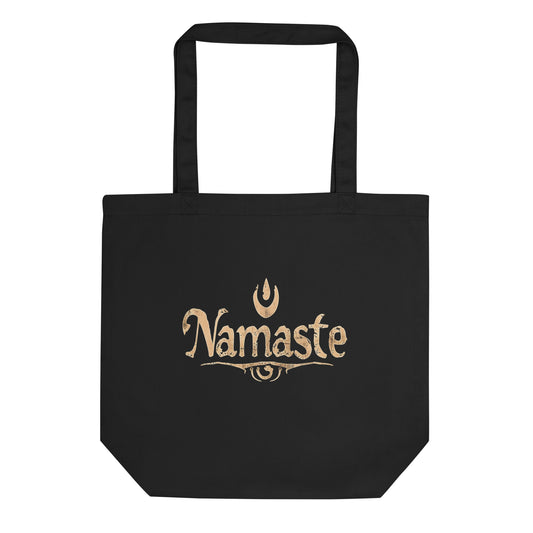 NAMASTE Black Eco Tote Bag - DUO Modern