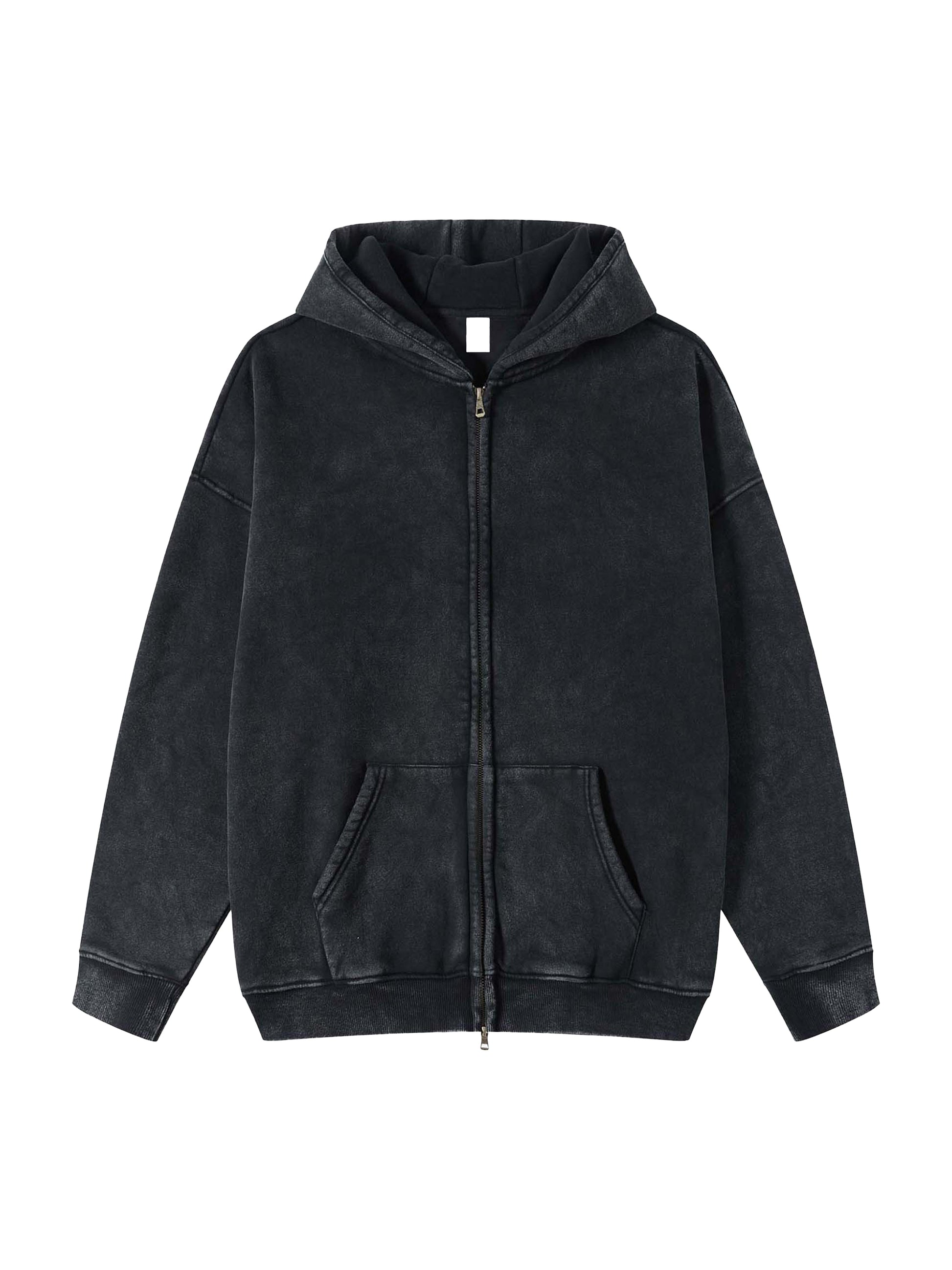 Streetwear Acid Washed Zip Fleece  Hoodie Jacket - 360 GMS - DUO Modern