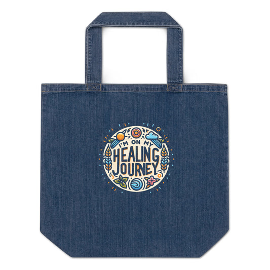 I'm On My Healing Journey Organic Denim Tote Bag - DUO Modern