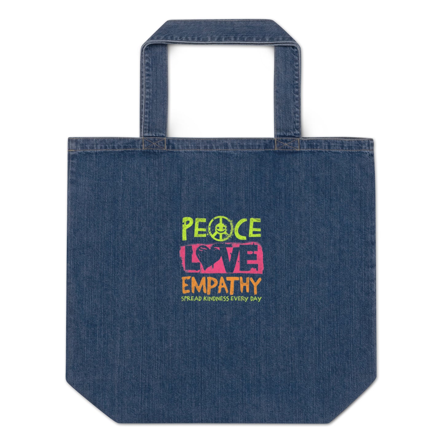 Peace Love Empathy Organic Denim Tote bag - DUO Modern