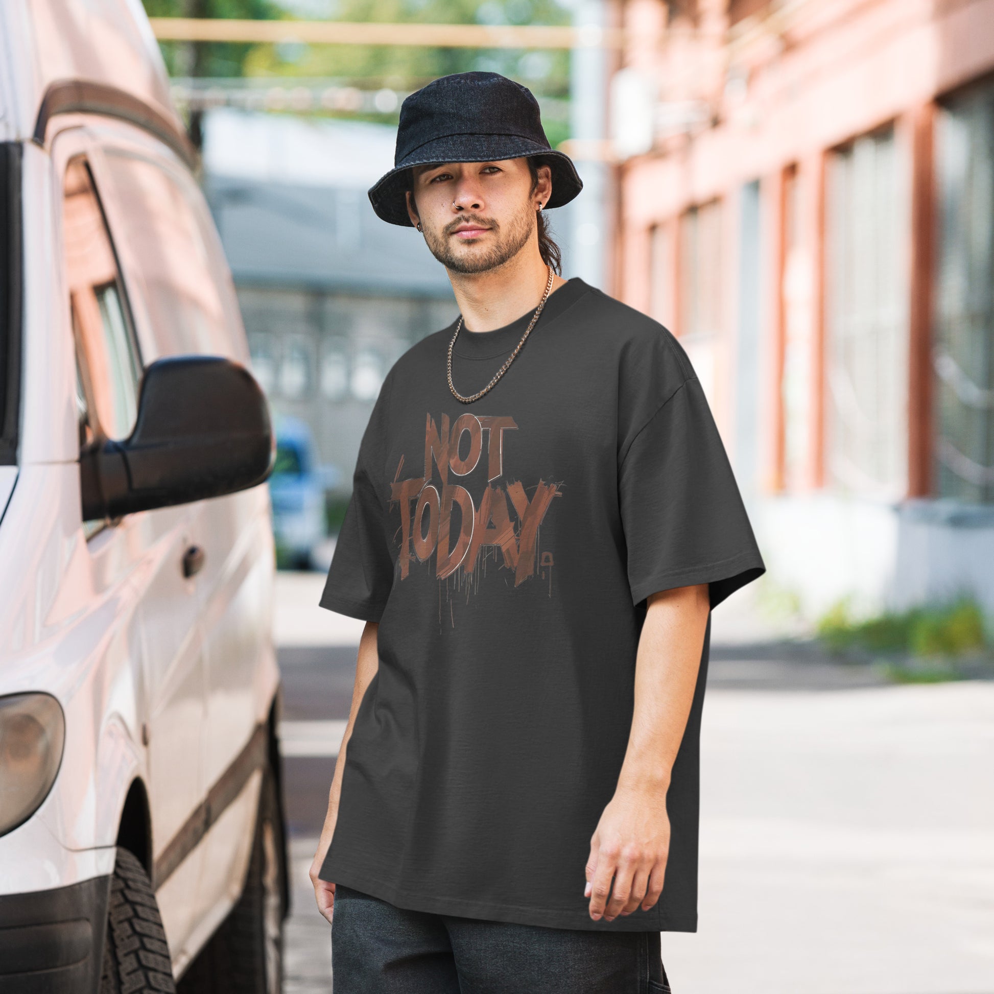 Not Today Oversized faded T-shirt - DUO Modern