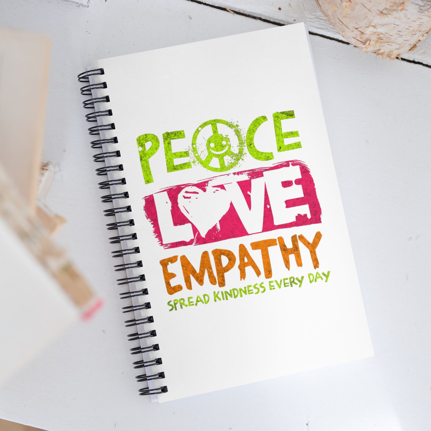 Peace Love Empathy Spiral Notebook - DUO Modern