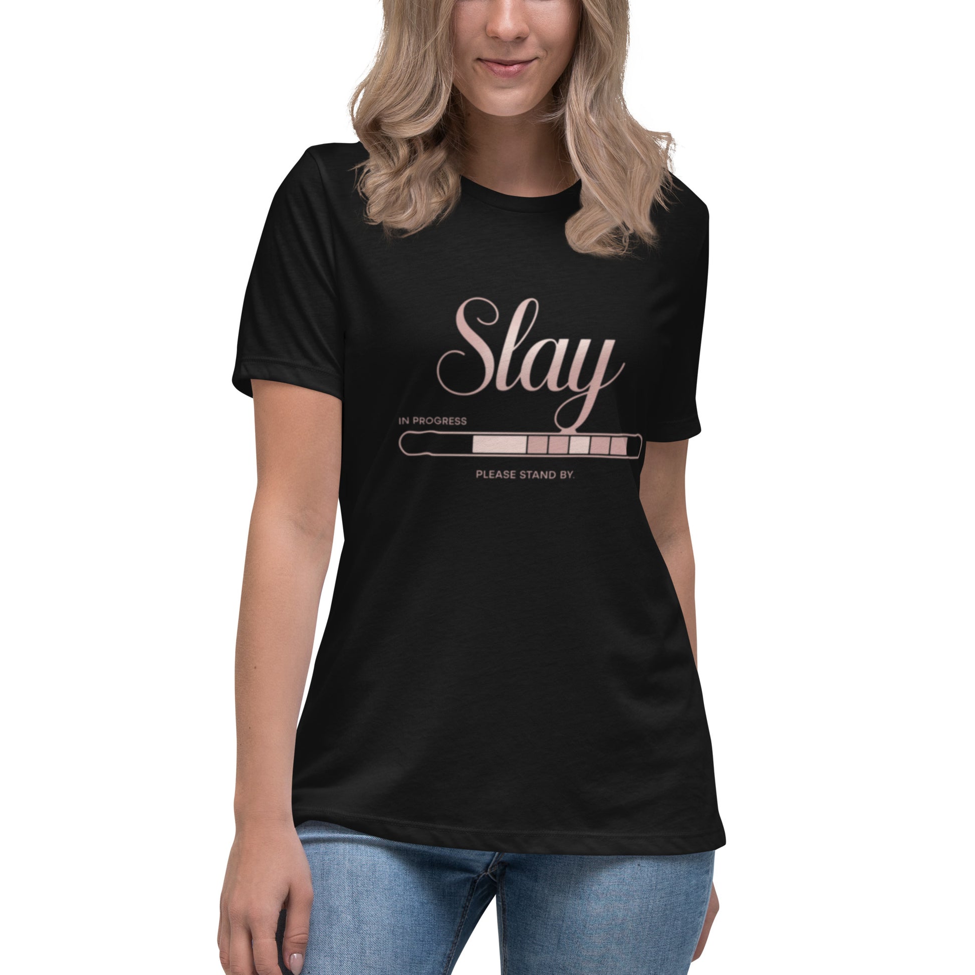 DUO MODERN "Slay In Progress" Women's Relaxed T-Shirt