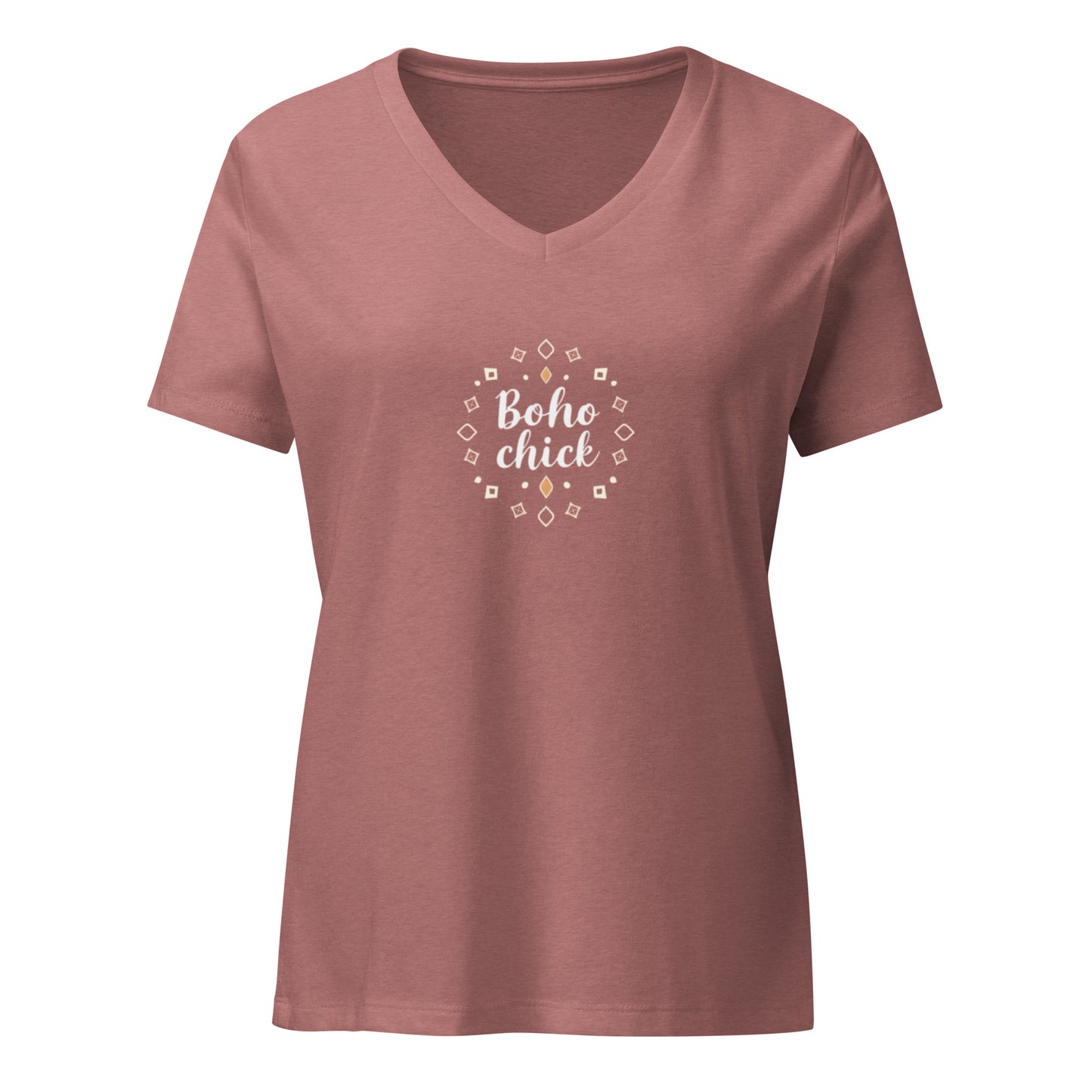 Boho Chic Women’s Relaxed V-Neck T-shirt - DUO Modern