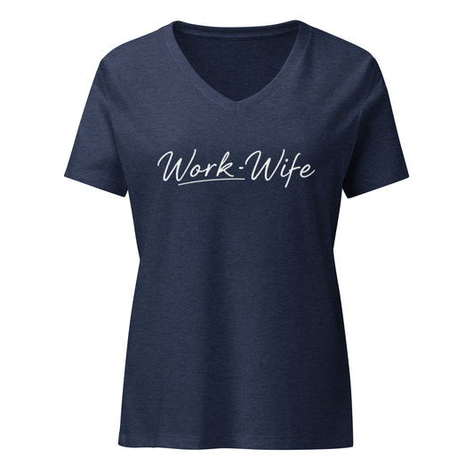 Work Wife Women’s Relaxed V-neck T-shirt - DUO Modern