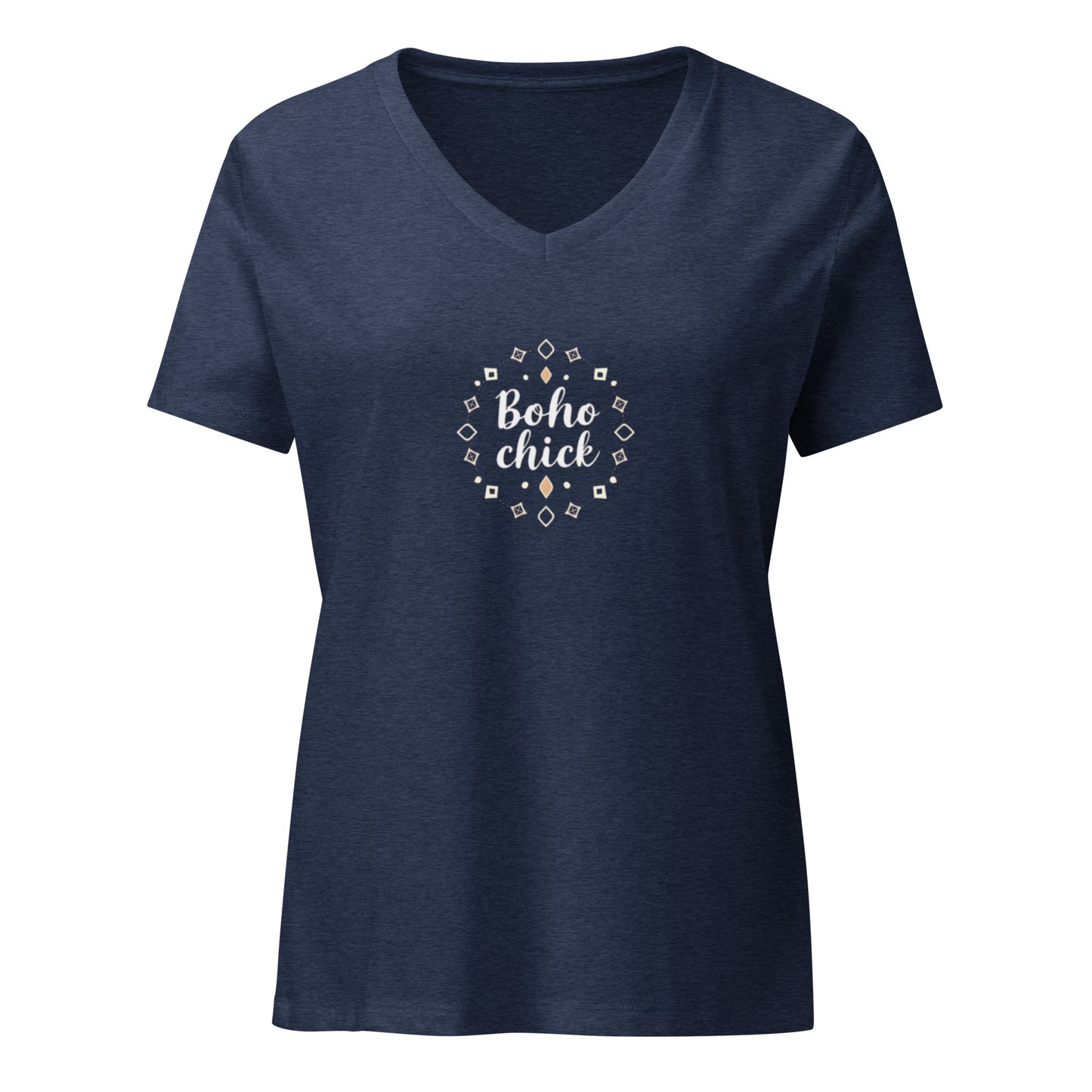 Boho Chic Women’s Relaxed V-Neck T-shirt - DUO Modern