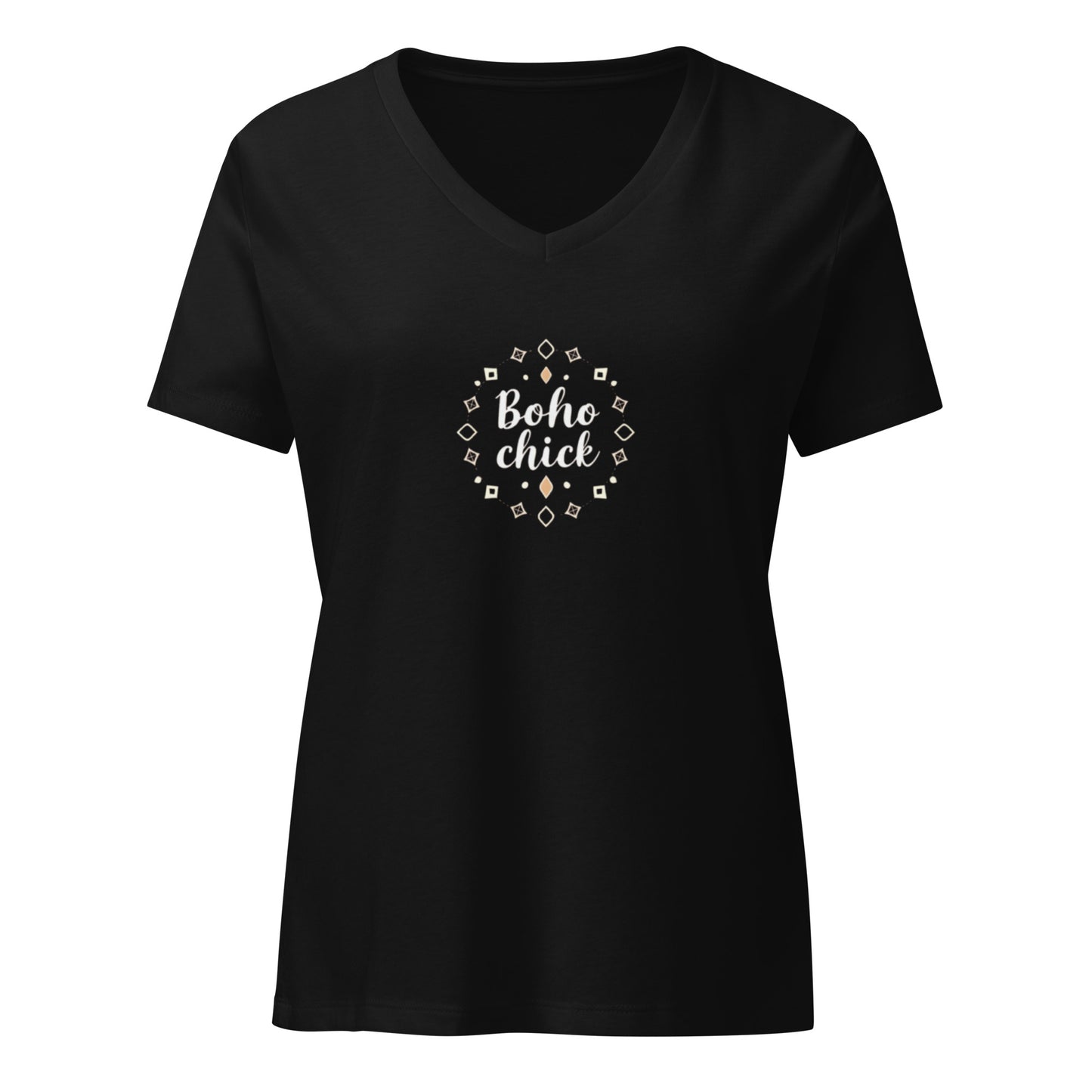 Boho Chic Women’s Relaxed V-Neck T-shirt - DUO Modern